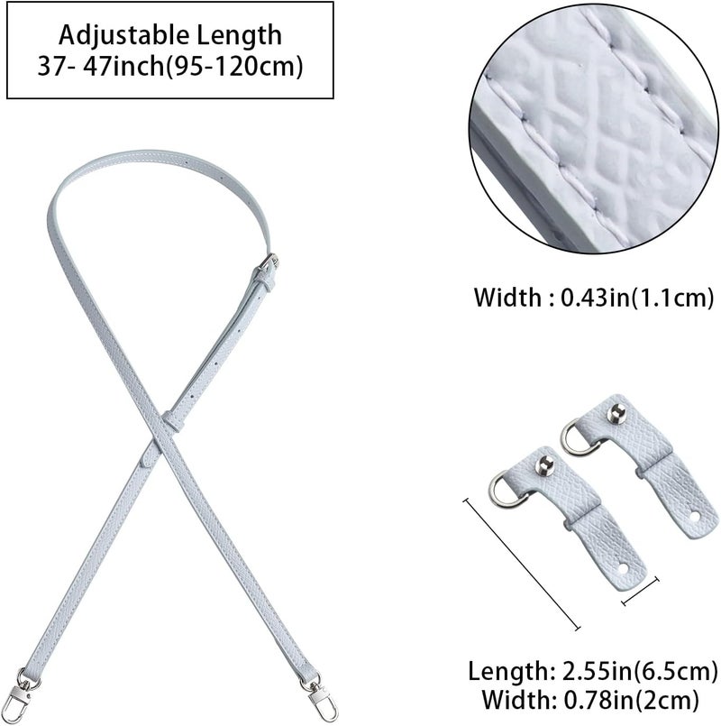KOMHPS Purse Straps Replacement, Leather Handbag Crossbody Shoulder Strap Kit Adjustable for Mini Longcamp Tote Bag Women - Image 5